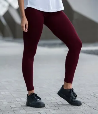 AWDis Cool Girlie Workout Leggings BURGUNDY