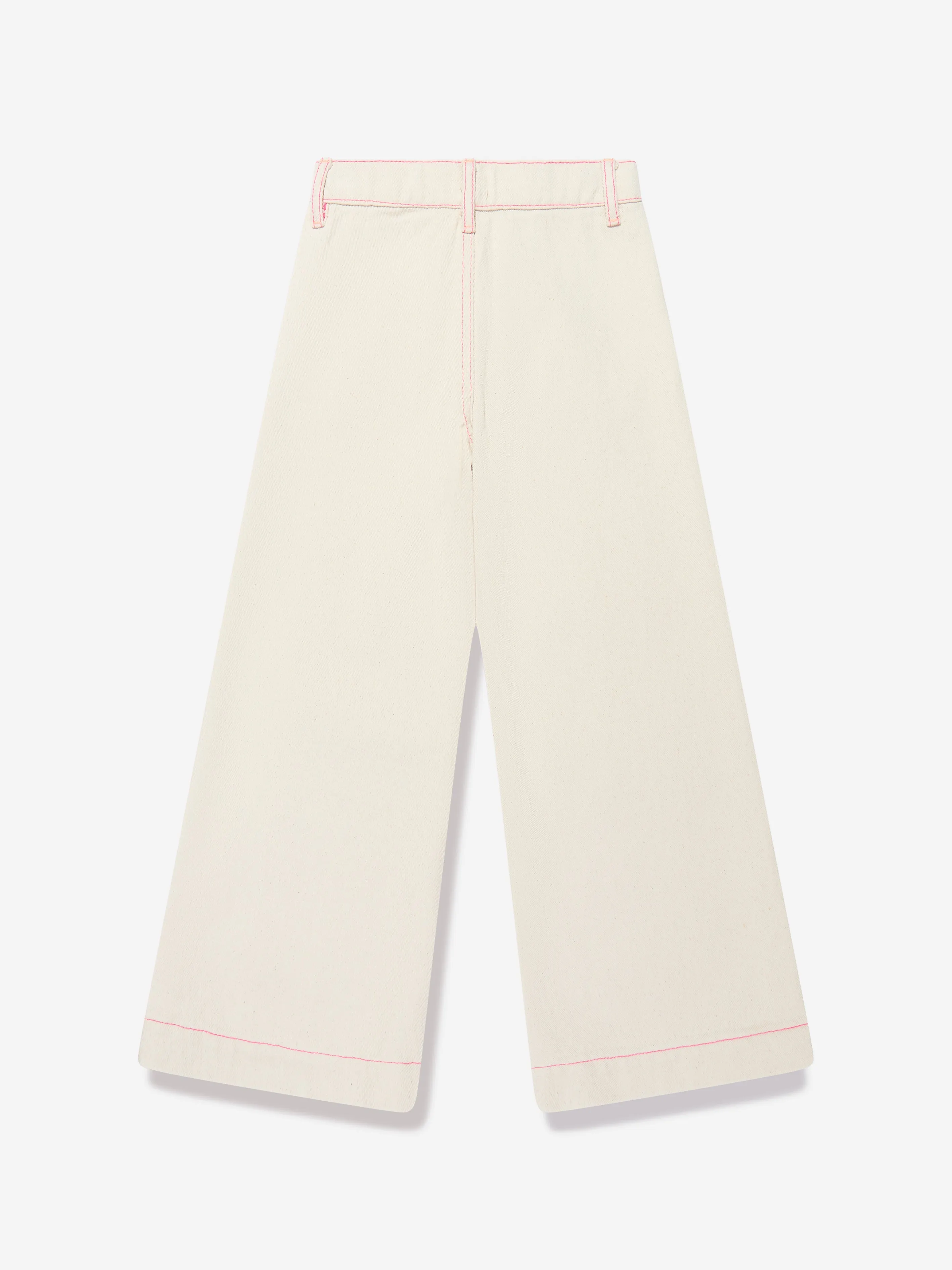 Billieblush Girls Flared Denim Trousers in Beige