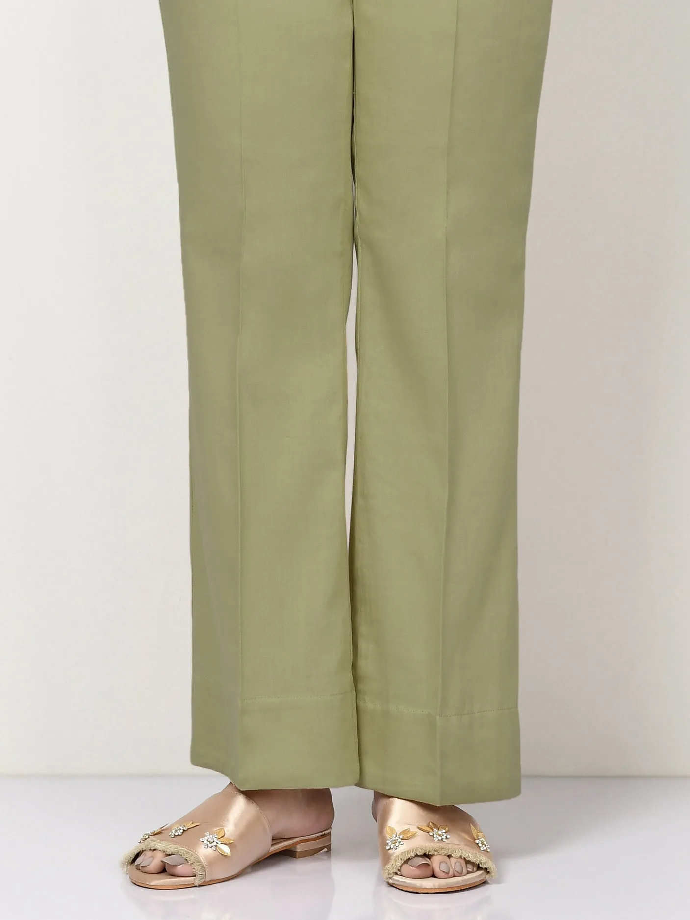 Cambric Bootcut Pants - Green