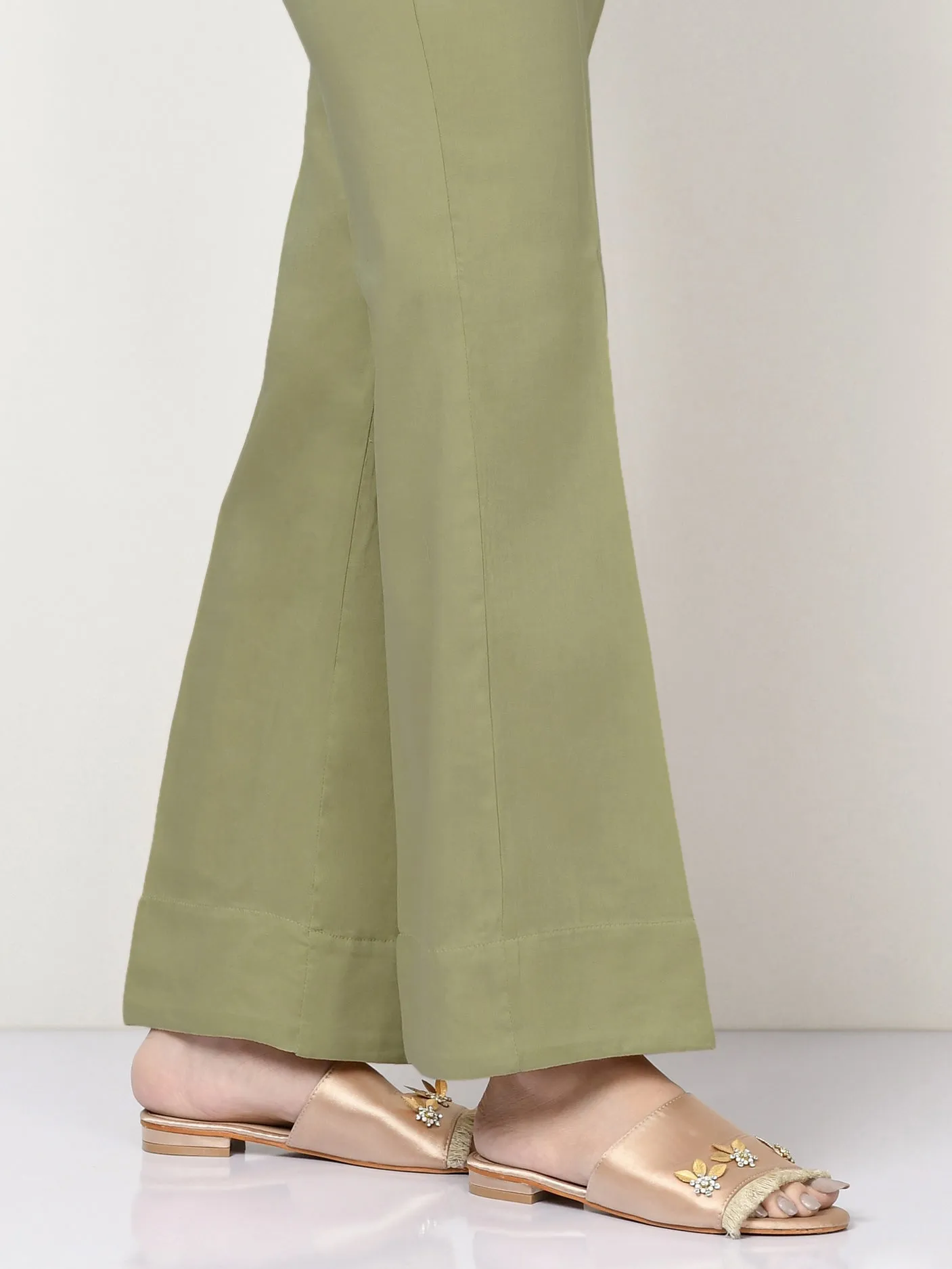 Cambric Bootcut Pants - Green