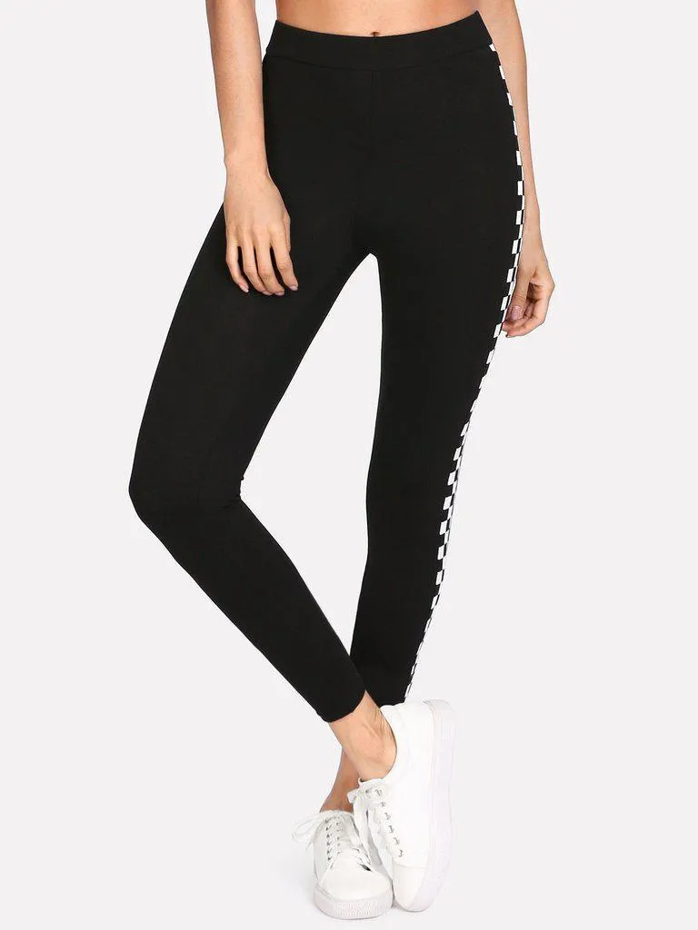 Checkered Sideseam Stretch Leggings