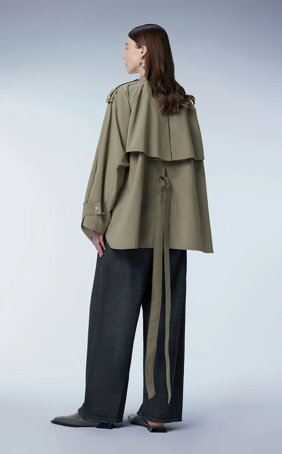 Coat / JNBY Oversized Belted Short Trench Coat