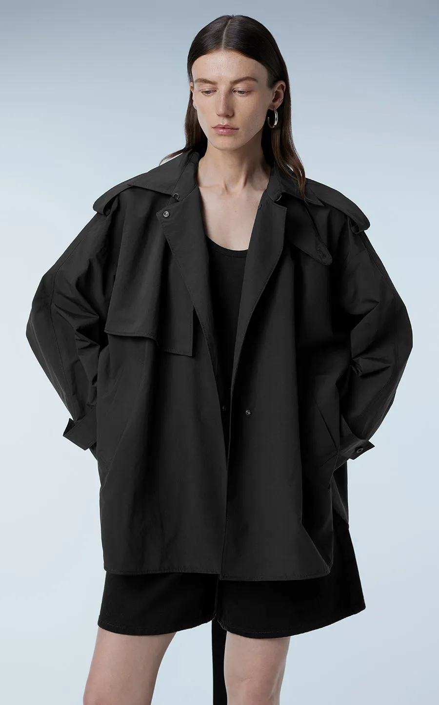 Coat / JNBY Oversized Belted Short Trench Coat