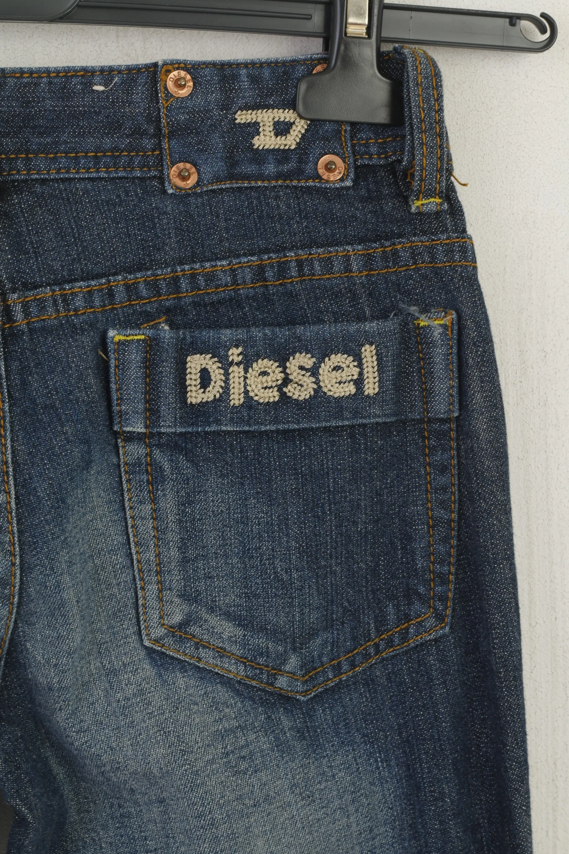 Diesel Women 26 Jeans Trousers Navy Cotton Denim Italy Bootcut Vintage Pants