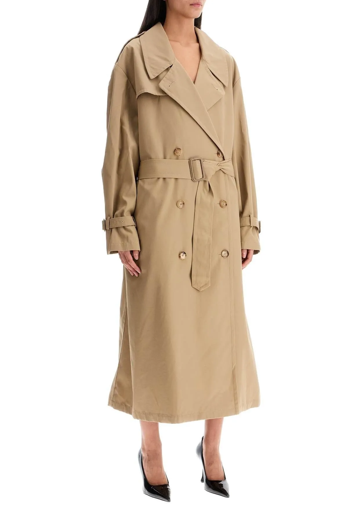 DOUBLE-BREASTED TRENCH COAT WITH