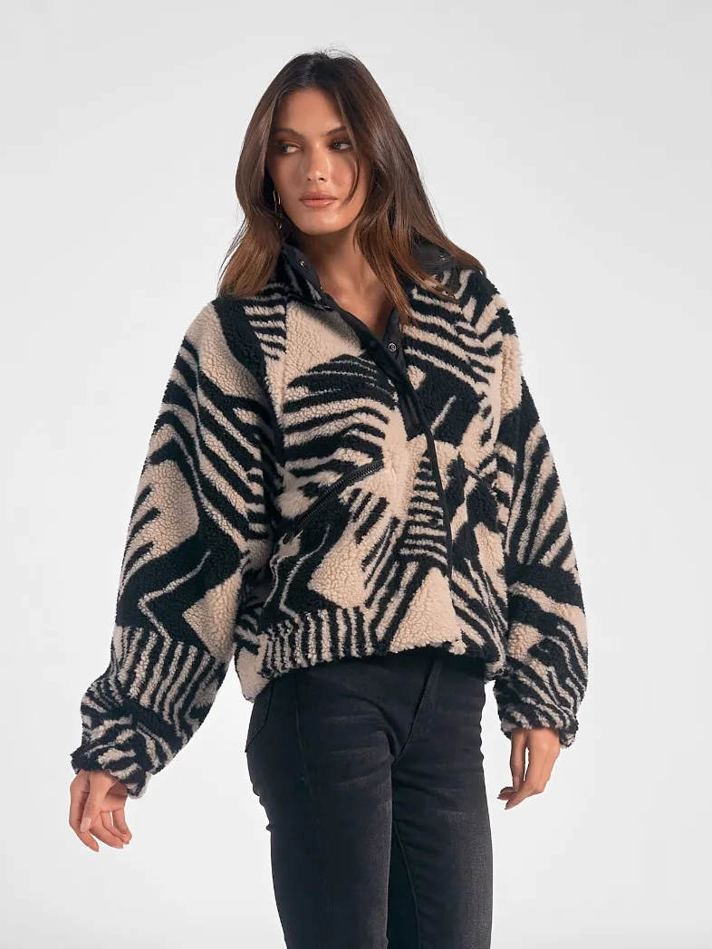 ELN Printed Sherpa Jacket