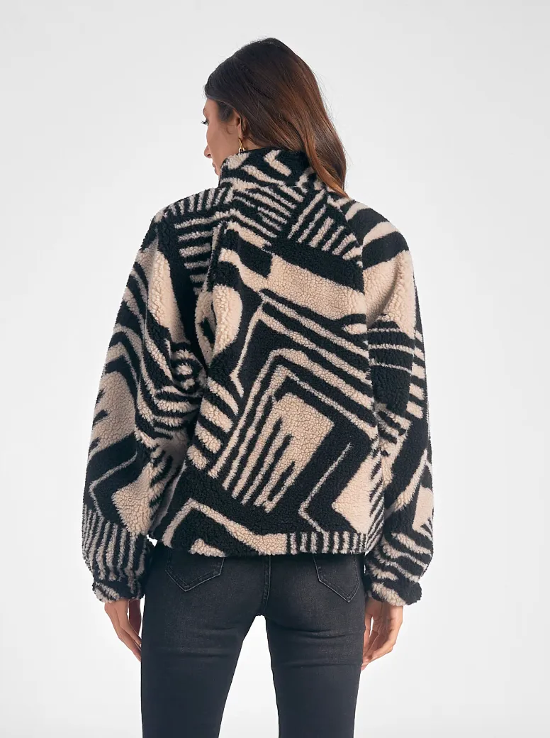 ELN Printed Sherpa Jacket