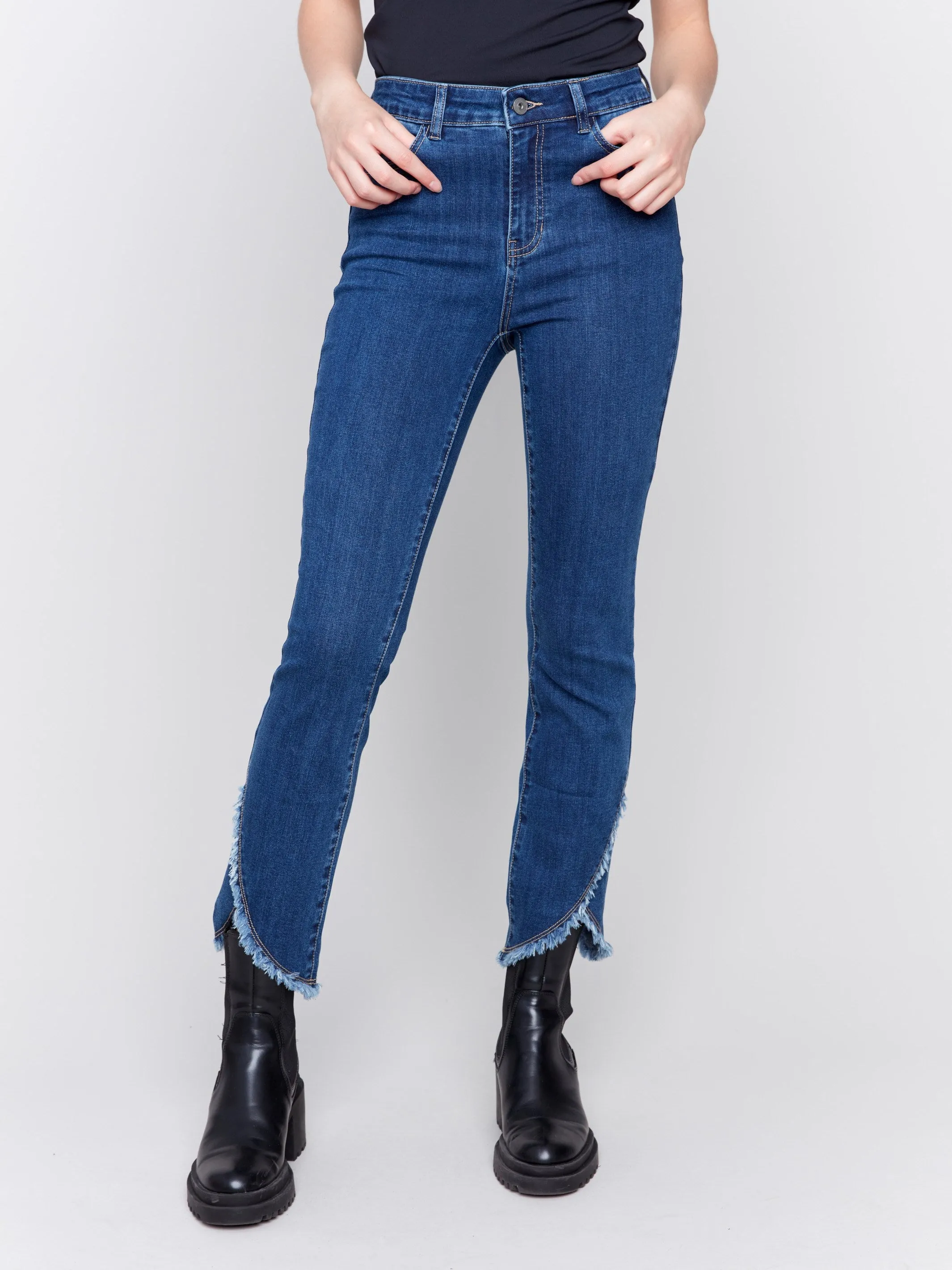 Front Tulip Hem Jeans - Indigo