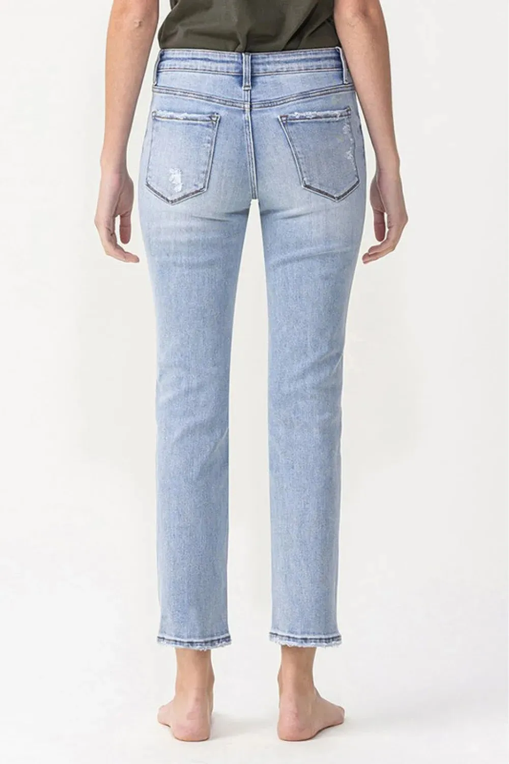 Full Size Andrea Midrise Crop Straight Jeans