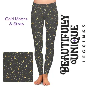 Gold Moons & Stars Leggings