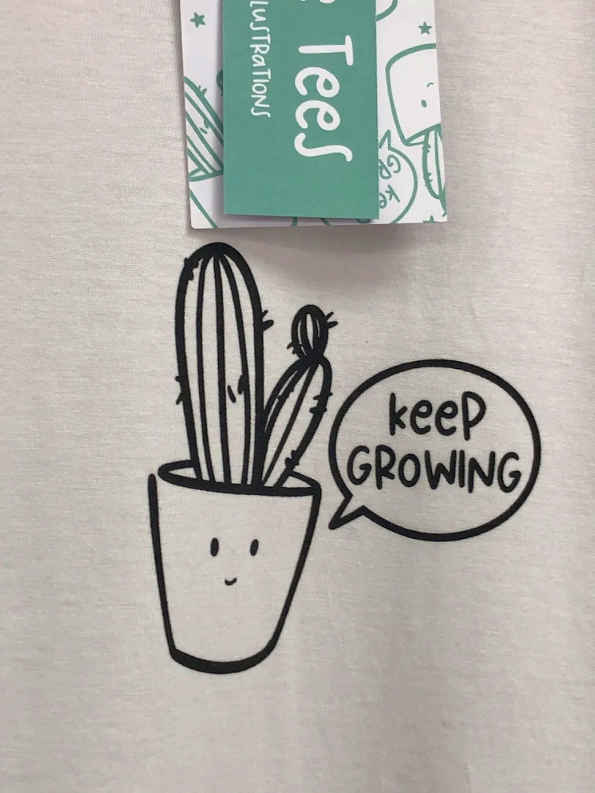 Happee Tees White 'Keep Growing' T-Shirt EU L