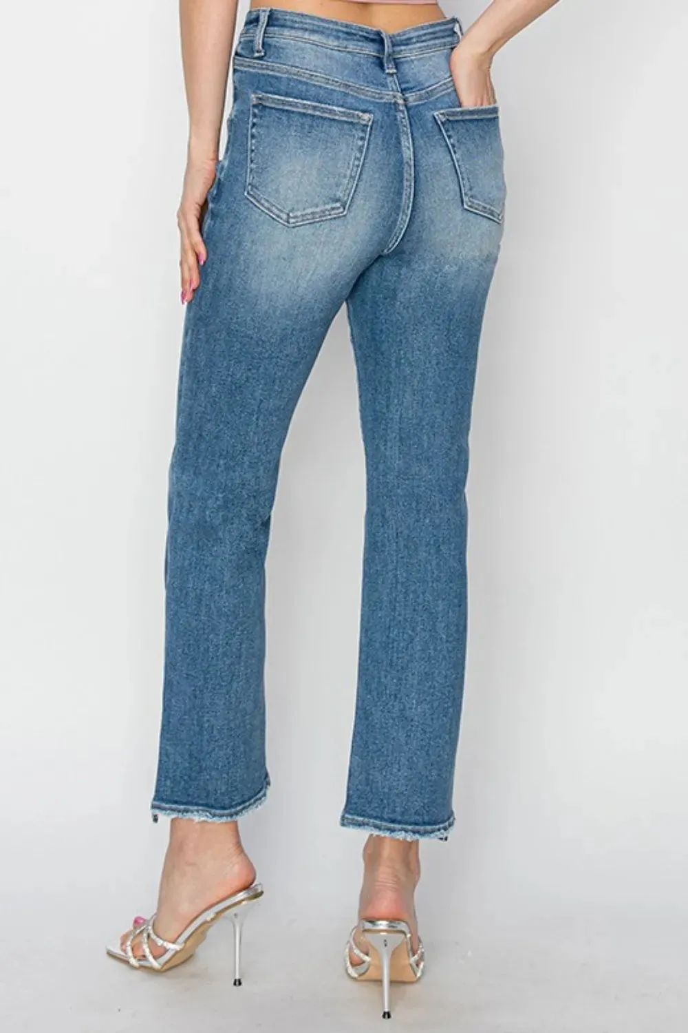 High Rise Slim Straight Jeans