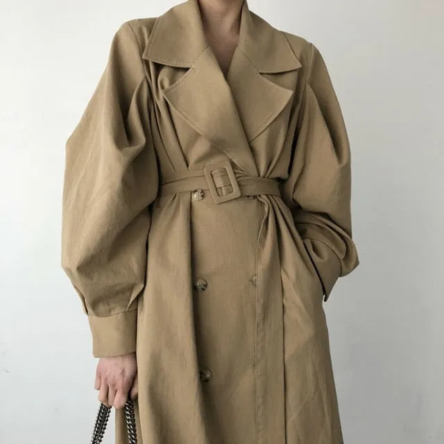 Klara Puffed Sleeved Trench Coat - 2 Colors