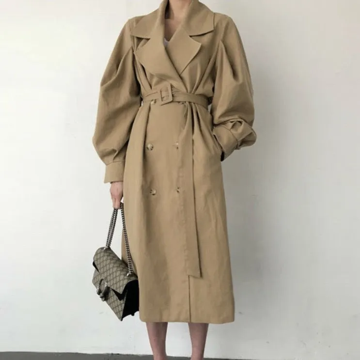 Klara Puffed Sleeved Trench Coat - 2 Colors