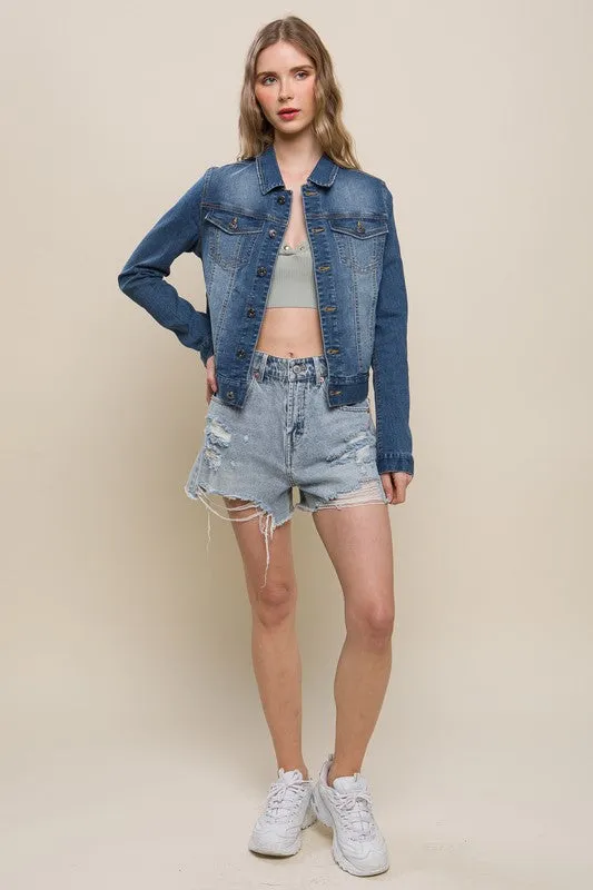 Love Tree Stretch Denim Jackets