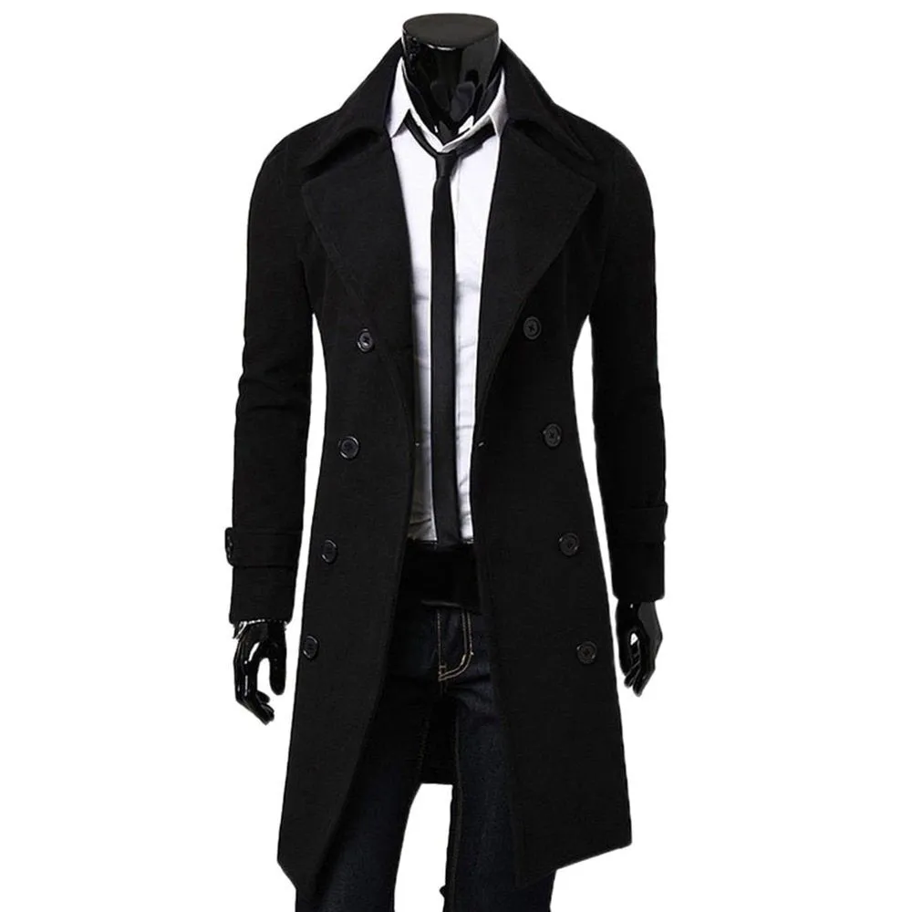 Men's Double Breasted Trench Coat