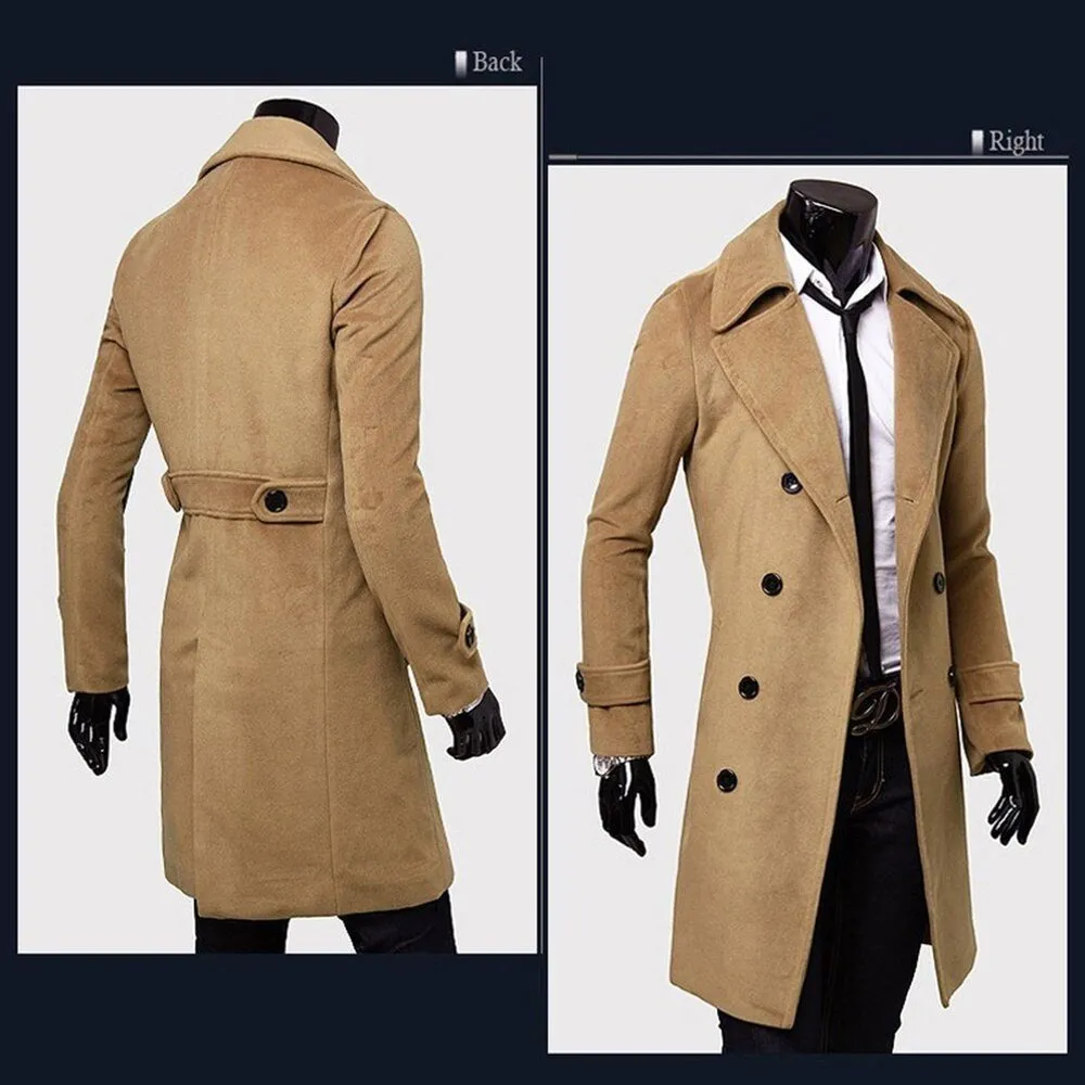 Men's Double Breasted Trench Coat