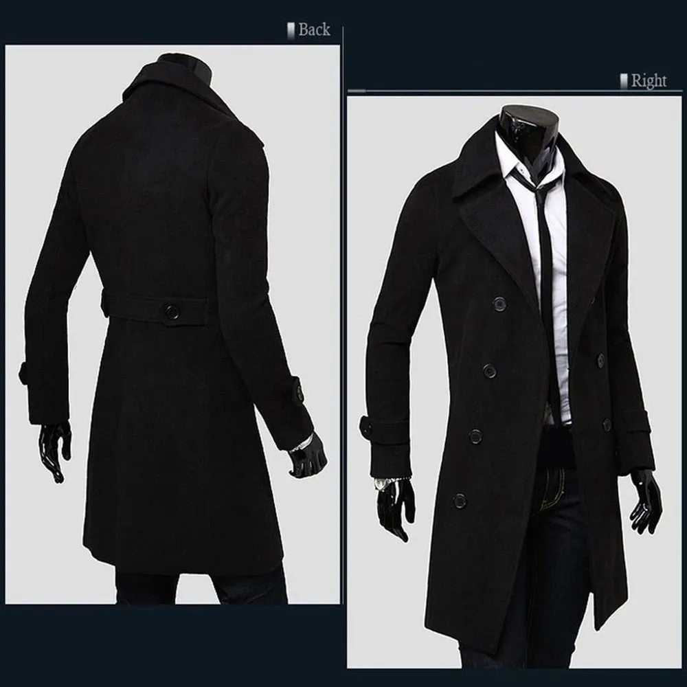 Men's Double Breasted Trench Coat