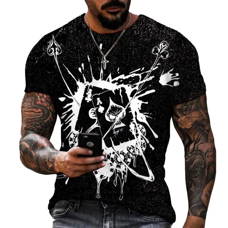 Men's Printed Colorful Cross Pattern Short Sleeve T-Shirt 37760581YM