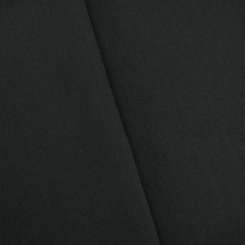 Night Black Wool Blend Stripe Textured Jacketing Fabric