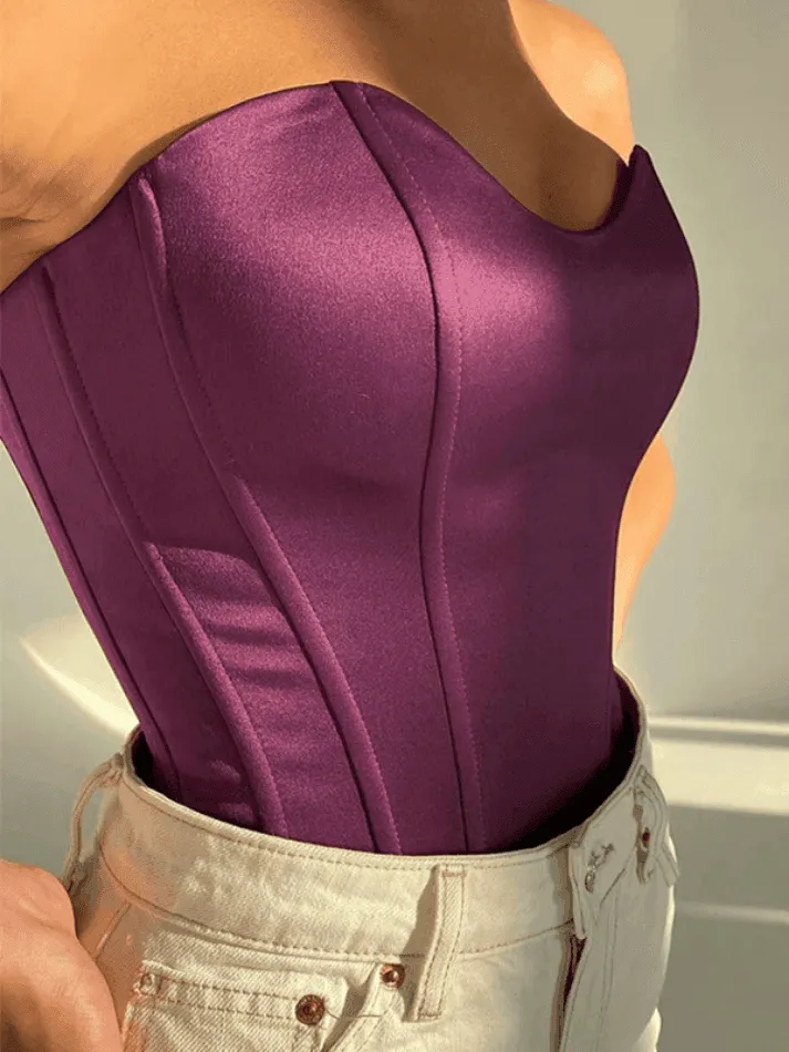 Solid Color Slim Bandeau Top