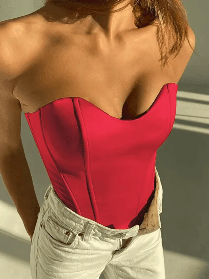 Solid Color Slim Bandeau Top