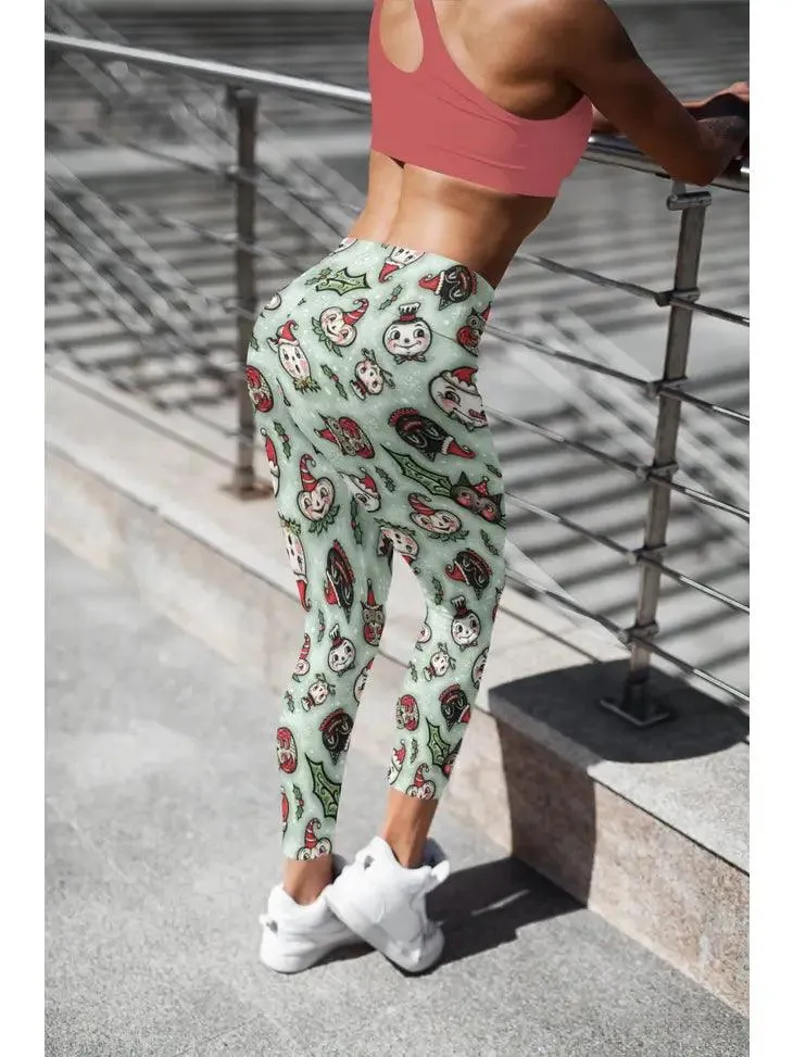 Spooky Christmas Mint Leggings