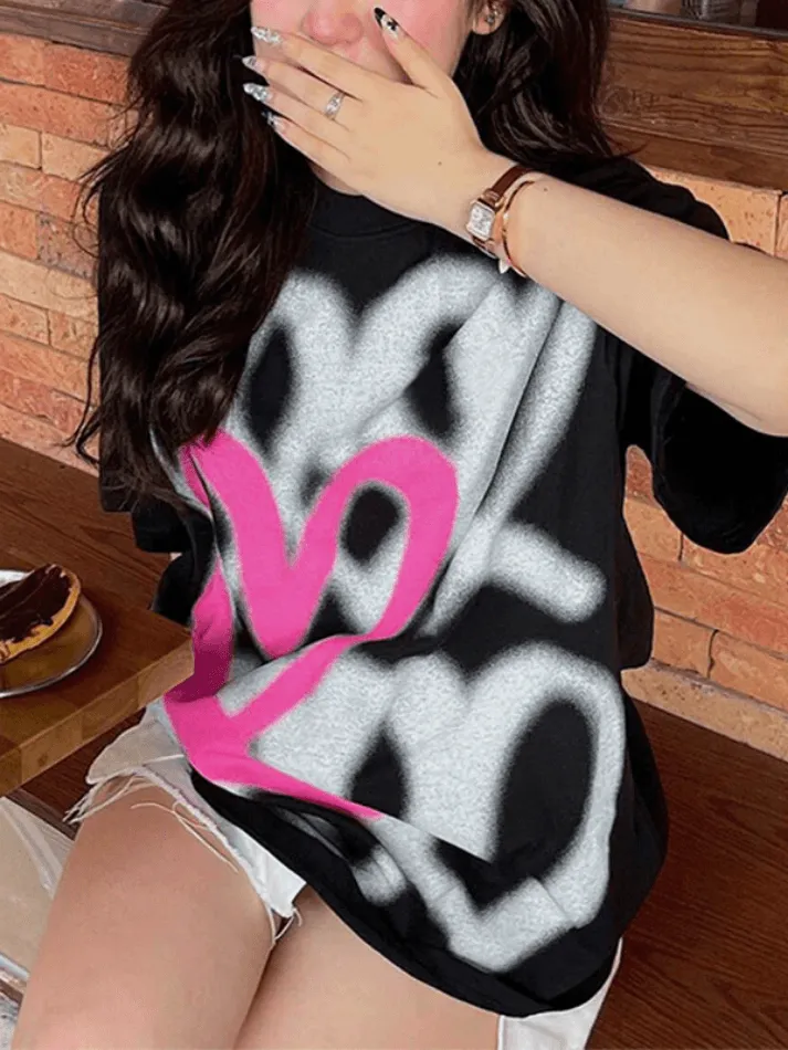 Street Letter Print Short Sleeves Tee