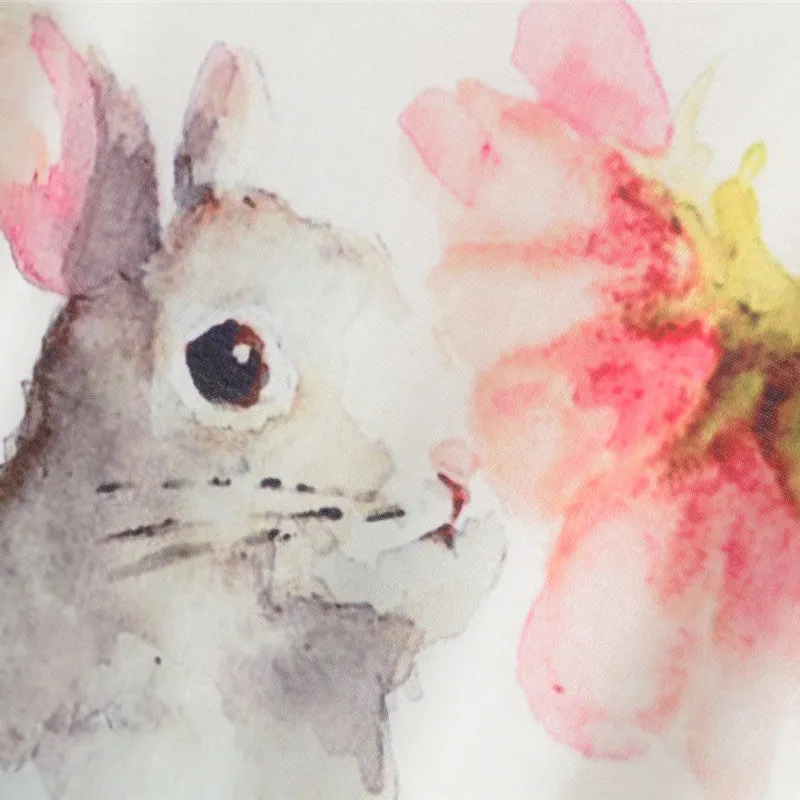 Watercolor Rabbit Printed Tees