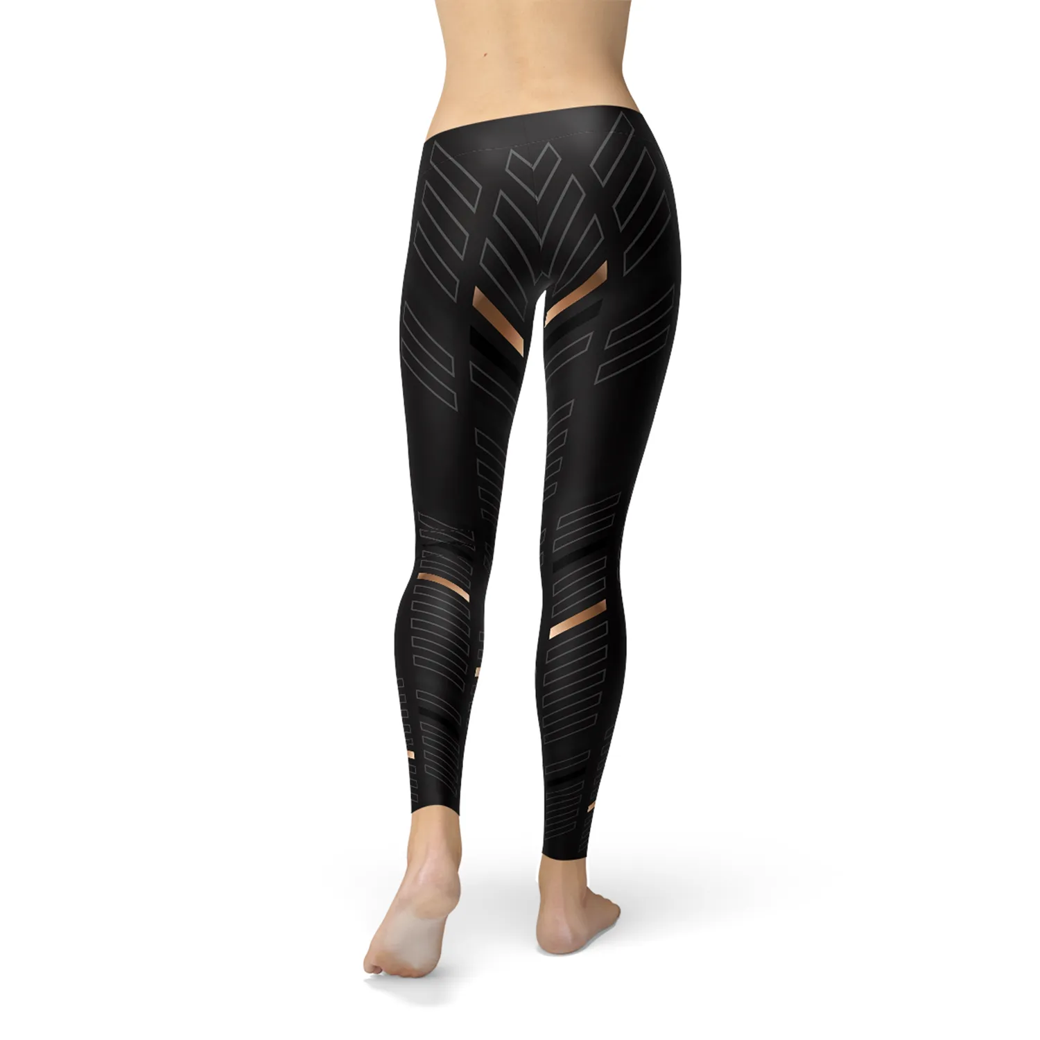 Women’s Sports Stripes Black Leggings