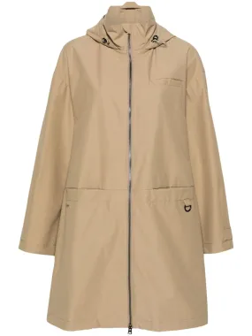 zip-up hooded trench coat